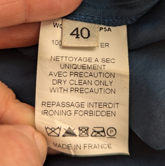 Lanvin Paris Teal Halter Top Ribbon Tie Straps Draped Open Back Size 40 - Picture 8 of 10